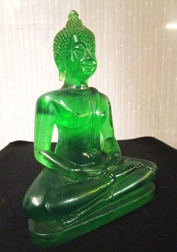 THAI BUDDHA CLEAR GREEN RESIN BUDDHA - Picture 3 of 7