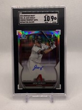 2023 Bowman Draft Chrome Jack Hurley 1st Refractor Auto /499 SGC 9/10