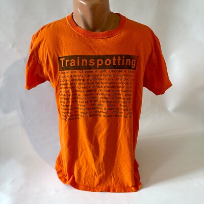 Trainspotting T-Shirt Orange Choose Life Kult Film vintage Y2K Größe M