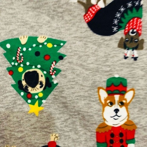 Brand New Old Navy Christmas Dogs Long Sleeve Pajamas Grey Size Large (10) - Picture 5 of 7