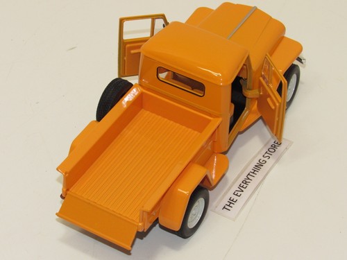WELLY 1947 JEEP WILLYS PICKUP 1:24 SCALE BRIGHT ORANGE FREE USA SHIP - Picture 3 of 4