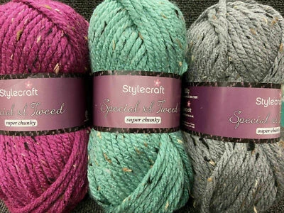 Stylecraft Special XL Tweed Super Chunky Wool Yarn per 100g Ball 8 Colours