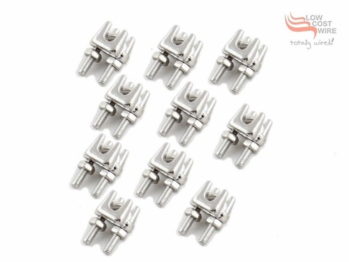 Stainless Steel Wire Rope Bulldog Grips Clamps Cable Cord 2mm 3mm 4mm 5mm 6mm - Picture 7 of 12