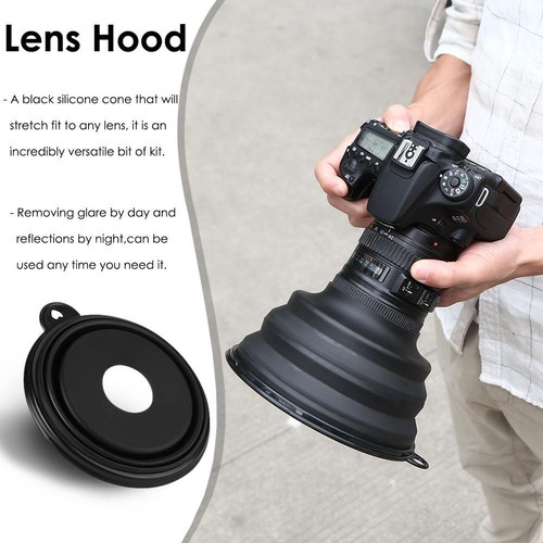 Reflection-free Collapsible Silicone Lens Hood for Camera Phone (Large) - Zdjęcie 6 z 7