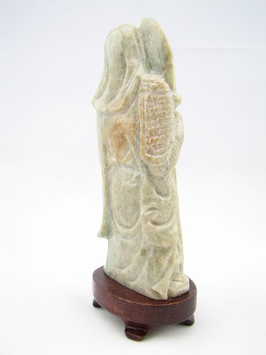 Antike echte natürliche bunte Jade-Schnitzerei God of War Guan Yu Statue #G136 - Bild 8 von 12