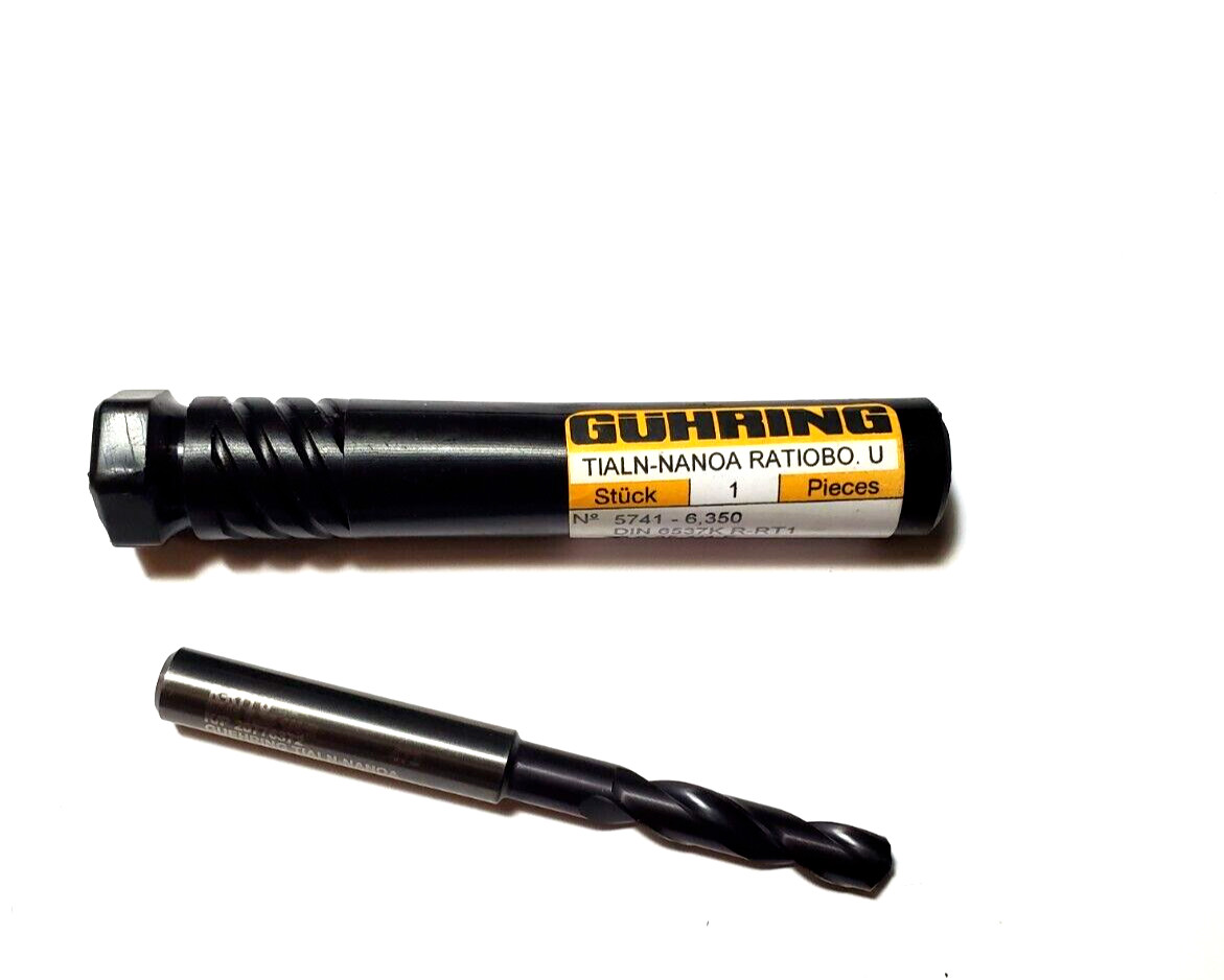 Guhring 1/4" Letter E   Nano-A Coated 140 Degree 2FL 3xD Carbide Drill