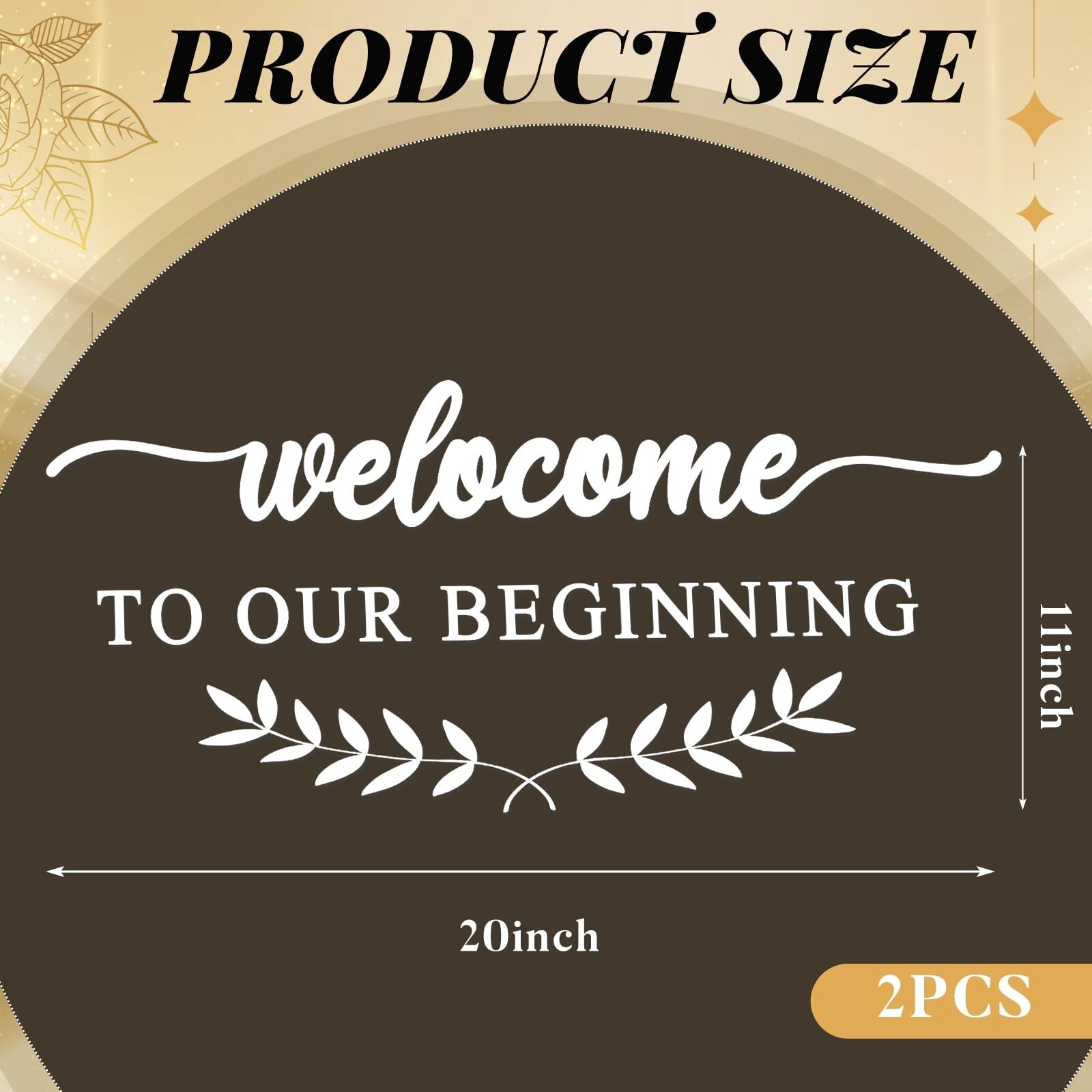 2 Pieces Wedding Mirror Decal 20 x 11 Vinyl Welcome to Our Wedding Sign Custo...