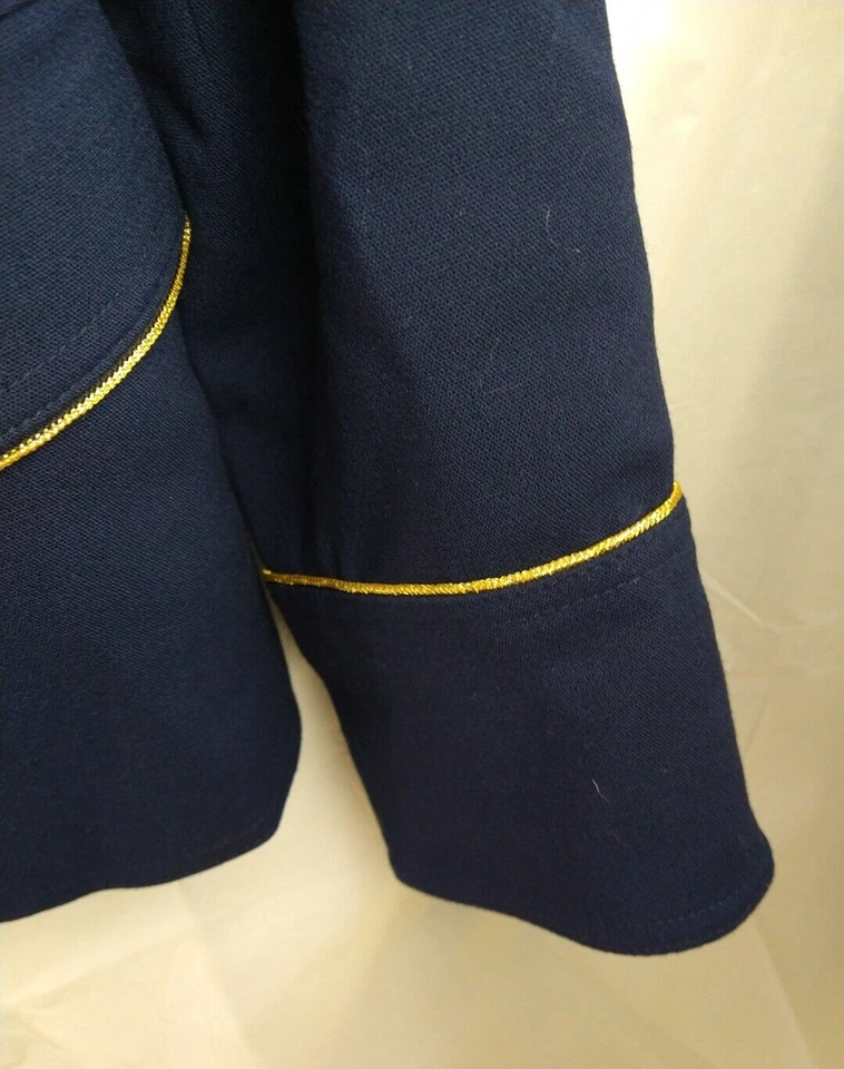 Chaqueta Blazer Chicos Militar Azul Dorado Botones Cierre Cuello Mujer Mediana 1 Foto 4 de 4