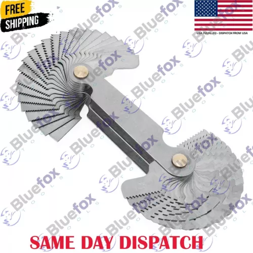 Metric 60° & Whitworth 55° & US Screw Gauge Thread Pitch 52 Blades Gap Measure