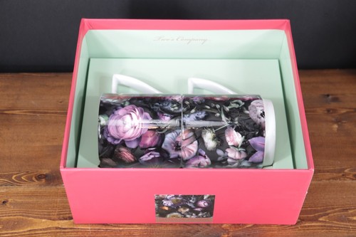 Set of 2 TED BAKER Portmeirion SHADOW FLORAL Stacking MUGS, 10 oz. NEW in BOX! - Picture 4 of 9