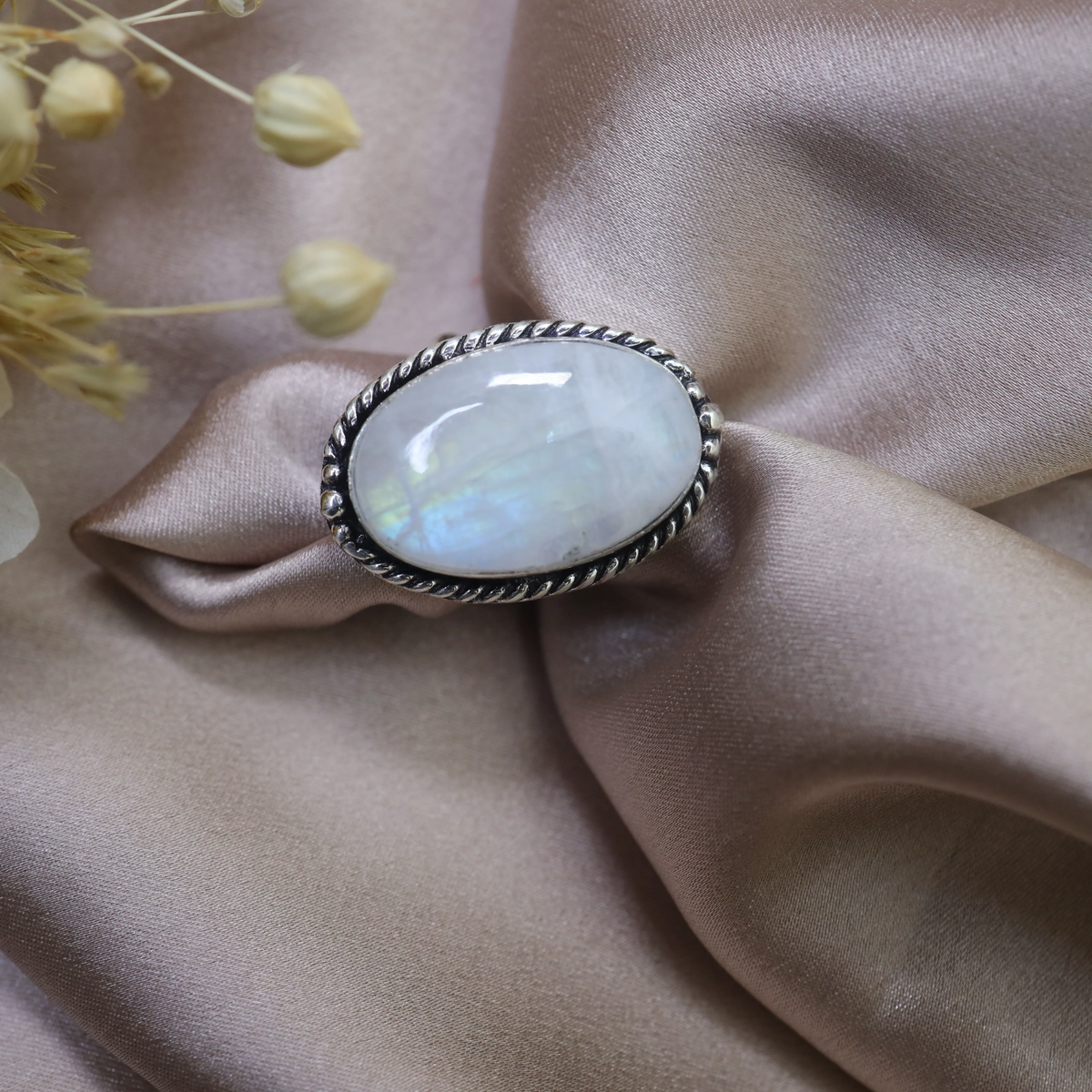 Handmade 925 Sterling Silver White Moonstone Ring Gemstone