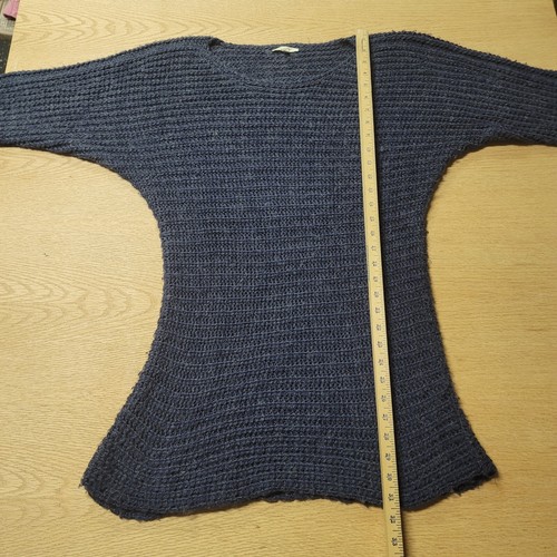 MYSTREE Round Neck Long Sleeve Blue Pullover Chunky Knit Sweater Womens L O20 - Picture 15 of 20