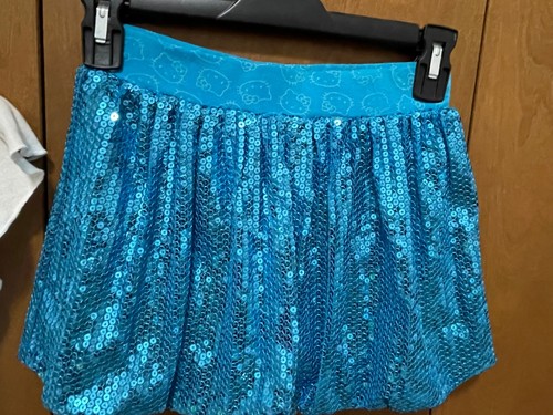 Sanrio Hello Kitty Love Girl Blue Sequin Bubble Skirt Set Ruffle Sleeves 6X - Picture 5 of 9
