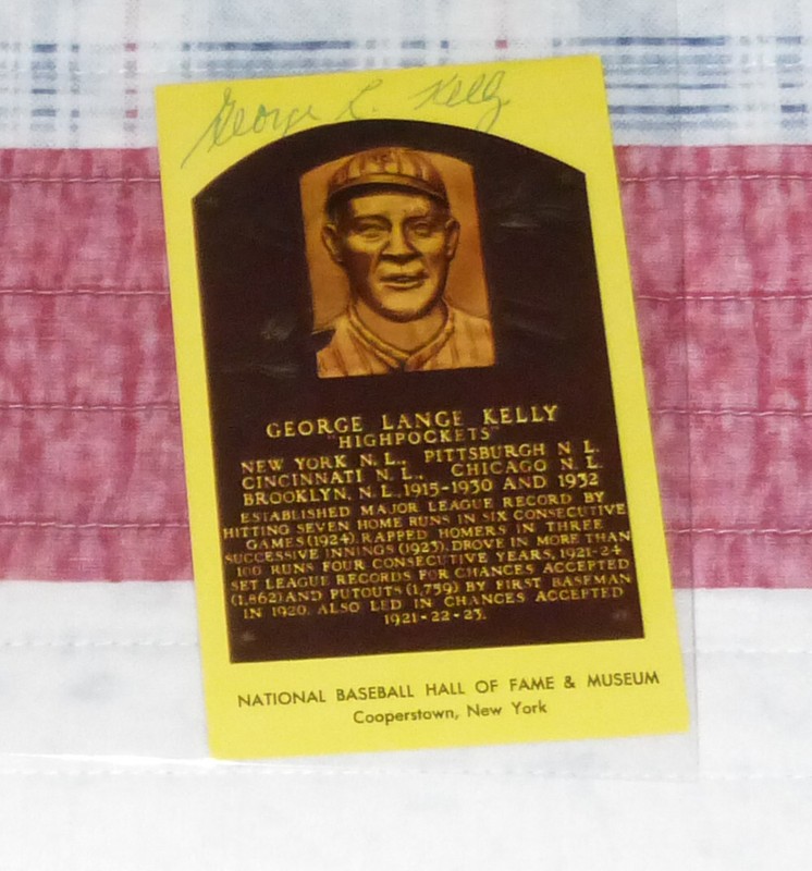 George Kelly Signed Auto Autographed HOF Plaque
