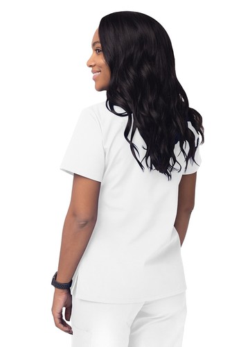 Sivvan Uniformi Donna Finto Avvolgente Infermiera Medico Scrub Top Vestibilità Crossover Semi-V - Foto 9 di 112
