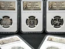 1999-S Annual State Quarter 5-Coin Silver Poof Set NGC PF69 Ultra Cameo