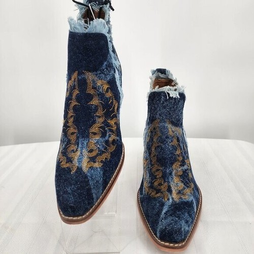 MYRA BAG Trail Runner Split Top Denim Booties 6, 8, 10,11 NWT - Picture 6 of 9