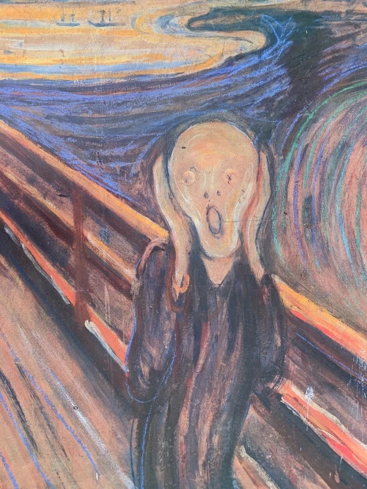 Póster artístico raro auténtico 1993 de Edvard Munch, 'The Scream, 1893' 50,5 x 35 pulgadas Foto 3 de 4