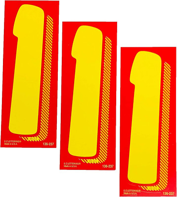 Vinyl Decals for Cars Red and Yellow Large Number Stickers Windshield Numbers De