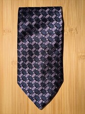 Peter Thomas by Superba Purple Geometric Silk Tie- 56L 4.0W