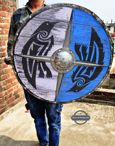 Elegante escudo vikingo de pájaro, 24 y '30 pulgadas, escudo de cosplay vikingo, para regalos - Imagen 4 de 4