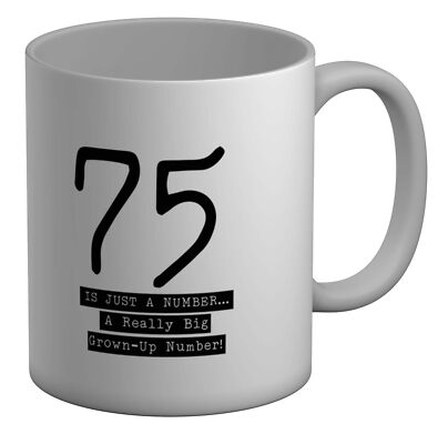 Tasse 75. Geburtstag 75 große erwachsene Zahl 11 Unzen Tasse Geschenk