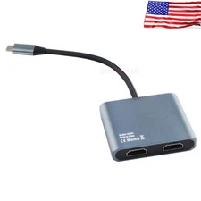 USB Type C to Dual 4K HDMI HDTV TV Cable Adapter Converter For Phone Tablet