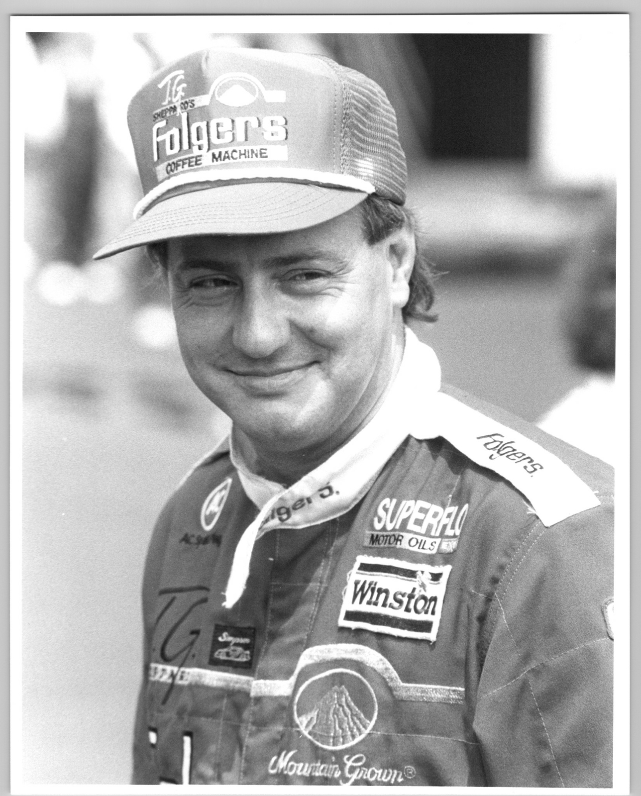 Ken Schrader 1989 NASCAR Michigan Speedway Pole Sitter AP Press Photo 8x10