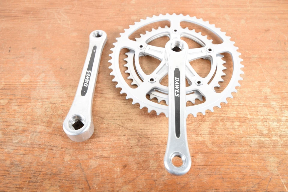 Juego de bielas Dawes SR 170 MM 52/40 DIENTES cuadradas dos tonos plata negro Japón Foto 3 de 4