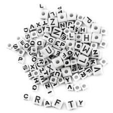 Factory Direct Craft White Cube Alphabet Beads  756 Pieces