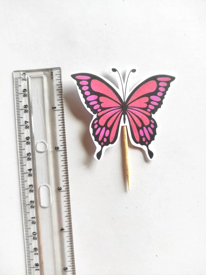 12 x Mariposas Cupcake Toppers Niños Cumpleaños Pastel Decoraciones Foto 2 de 4