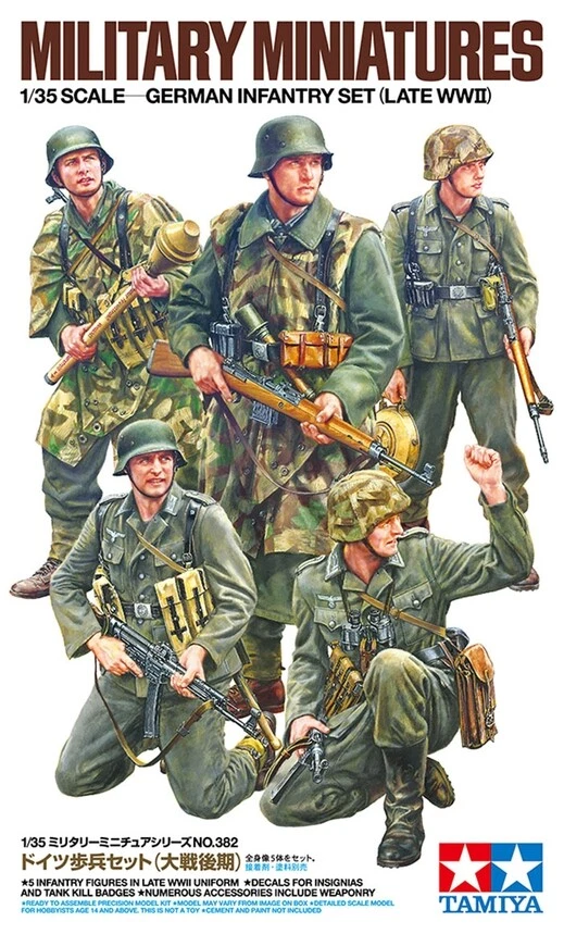 Tamiya 35382 1/35 Scale Military Figure Model Kit Late-WWII German Infantry  Set