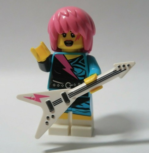 Lego Figure Rocker Rocker Girl Series 7 V-Neck Guitar Rock Roll Player CMF LEGO ...