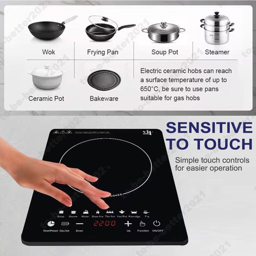 Portable Digital Touch Control Electric Induction Hob Single Cooker Hot Plate - Picture 7 of 17