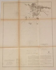 1861 B&W Coast Survey Navigational Map Chart Cedar Keys Florida Bache