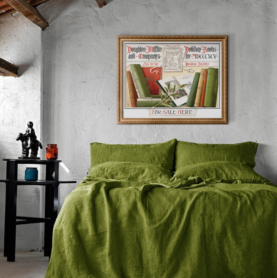 Poster Holiday Books, 1895 | 24x18" Mid size | Old store ad Boston reading art - Image 2 of 4