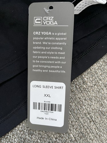 CRZ YOGA Training Langarm Rundhalsausschnitt Shirt schwarz Freizeit Oberteil Gr. XXL schneller Versand - Bild 8 von 8
