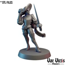 Musketeer Woman Miniature DnD D&D Pathfinder RPG