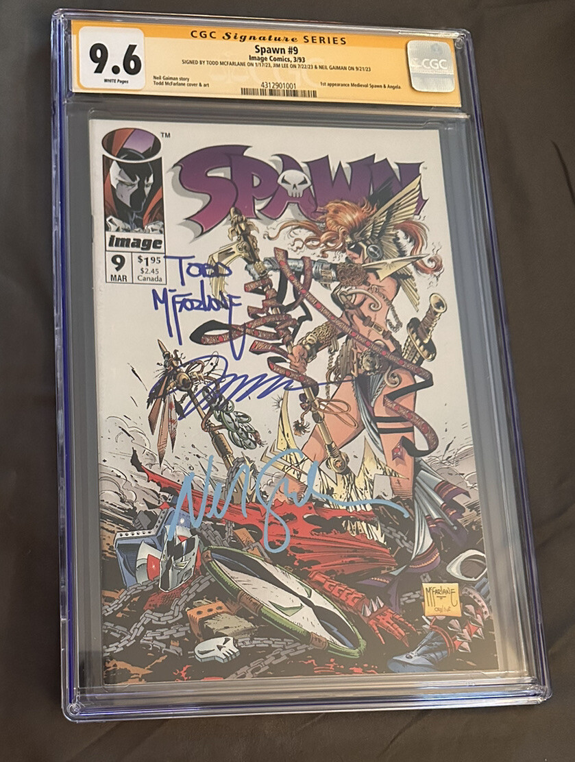 Spawn #9 CGC SS 9.6 First Appearance Signed Neil Gaiman, Jim Lee
