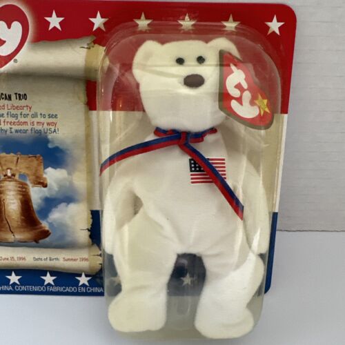 Pellet interni TY McDonald's Beanie Baby ""Liberty the Bear"" non adatto per cani - Foto 2 di 4