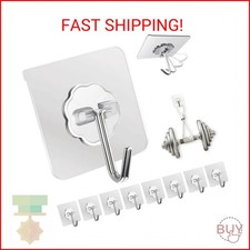 Adhesive Wall Hooks for Hanging Heavy Duty 50 lbs Large Hooks for Walls No Damag