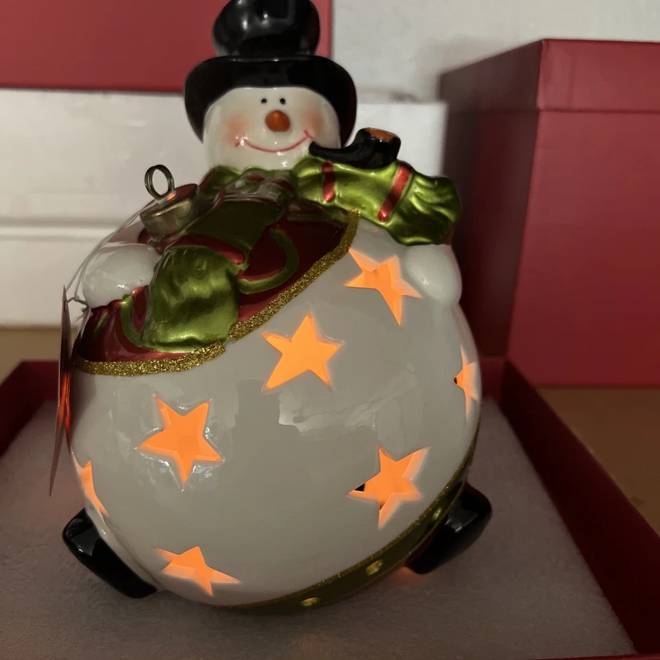 Luminary Frosty Snowman 圣诞节 QVC 家庭反射灯假日 2011 装饰 — 第 4/4 张图片