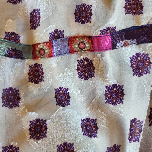 Kimono femme REBA patchwork cachemire franges boho western plage couverture piscine neuf avec étiquette L - Photo 17/19