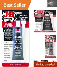 3 oz. Black RTV Silicone Sealant & Adhesive - Waterproof, Industrial Strength