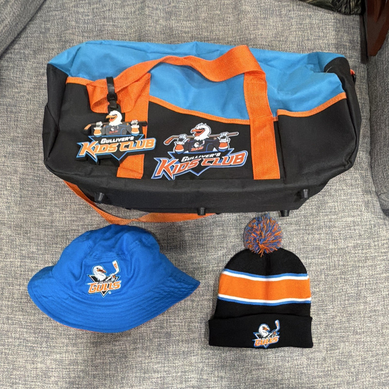 San Diego Gulls Kids Club Hockey Duffel Bag - Blue/Black/Orange