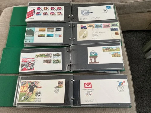 4 Stanley Gibbons Albums Containing New Zealand First Day Covers- Approx. 250