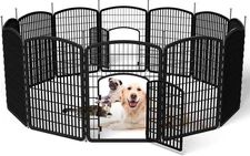 12 Panels Metal Dog Playpen Pet Fence Exercise Pen 37" Height Heavy Duty Outdoor
