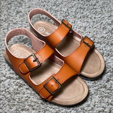 Cat Jack Kids' Brown Buckle Sandals Size 11