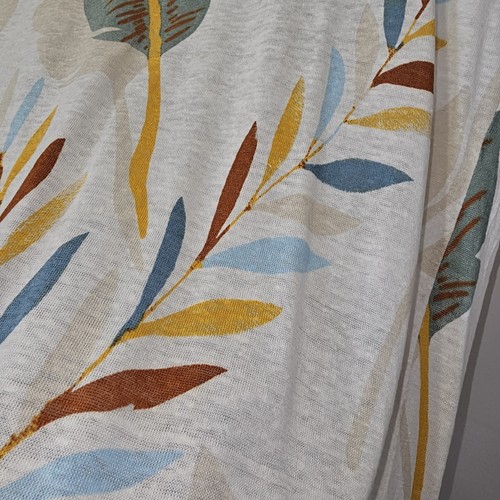 Cynthia Rowley Tropical Botanical Print 100% Linen Slub Knit Top Large - Picture 9 of 11