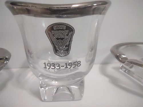 1933-58 25th Anniversary Ohio Highway Patrol Commemorative Glass & Ashtrays OSHP - Picture 3 of 14